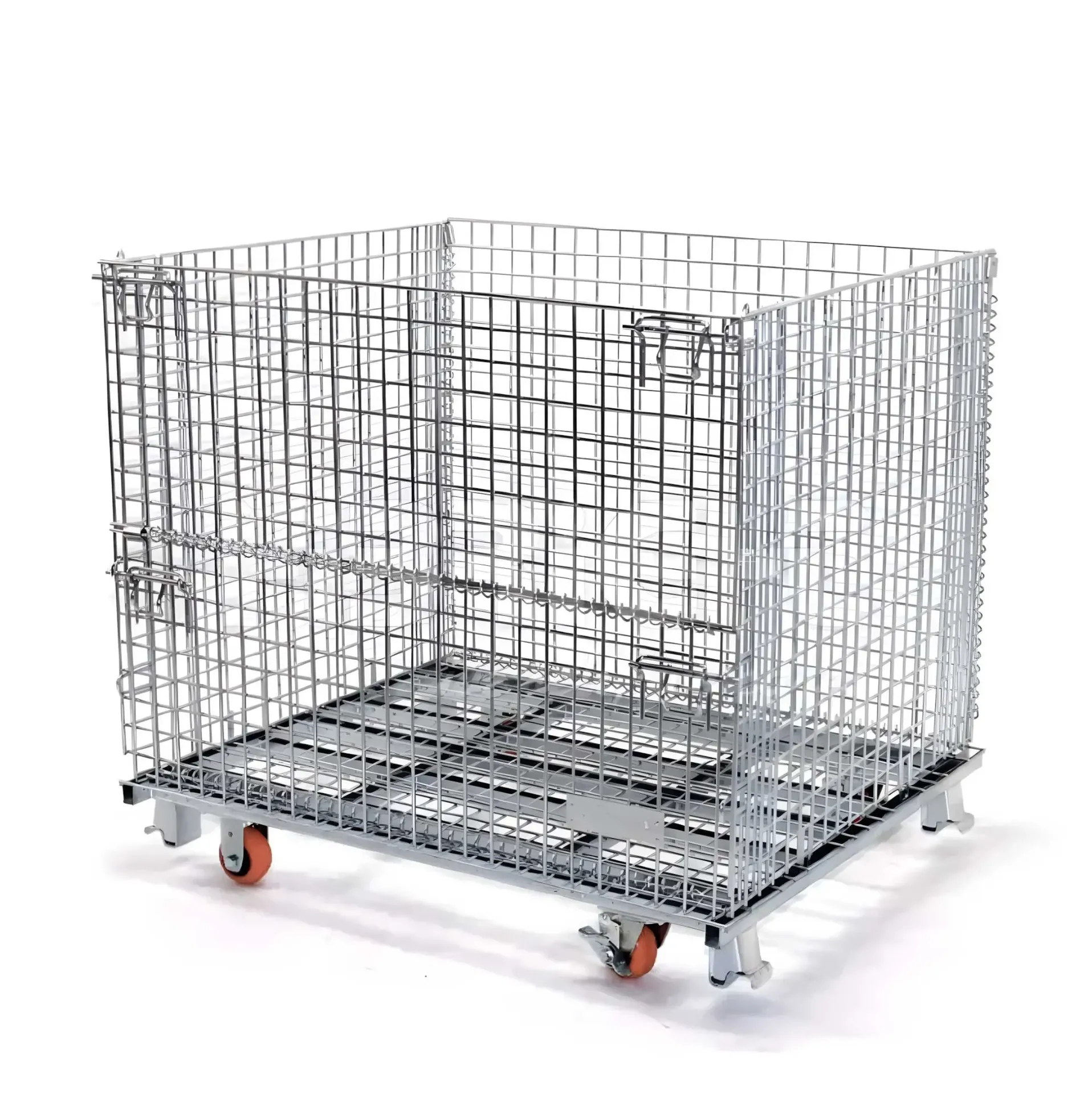 [BH-0027] Bin de rejilla metálica colapsable con ruedas - Bauhart