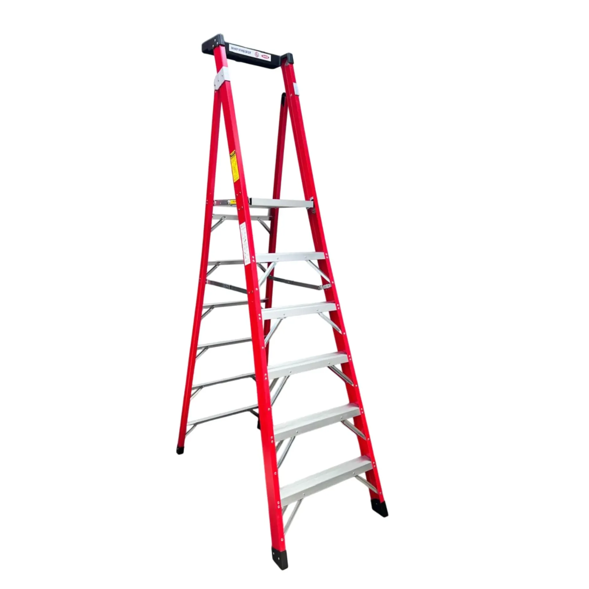 [BH-0034] Escalera Certificada Tipo Tijera de Fibra / Aluminio con plataforma 6 peldaños - Bauhart