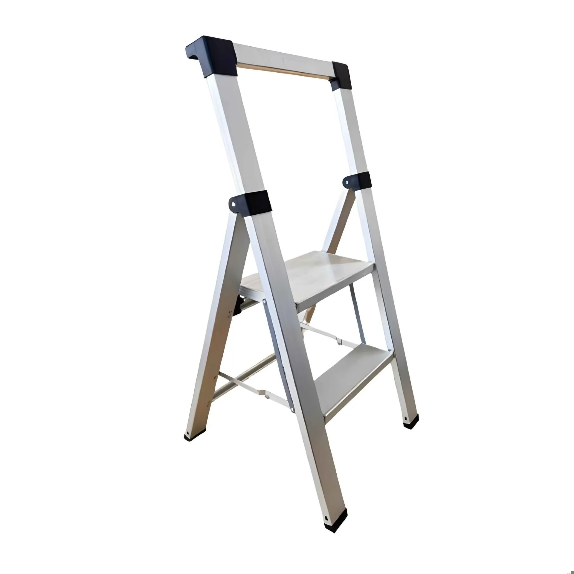 Escalera de aluminio tipo taburete plegable 2 peldaños - Bauhart