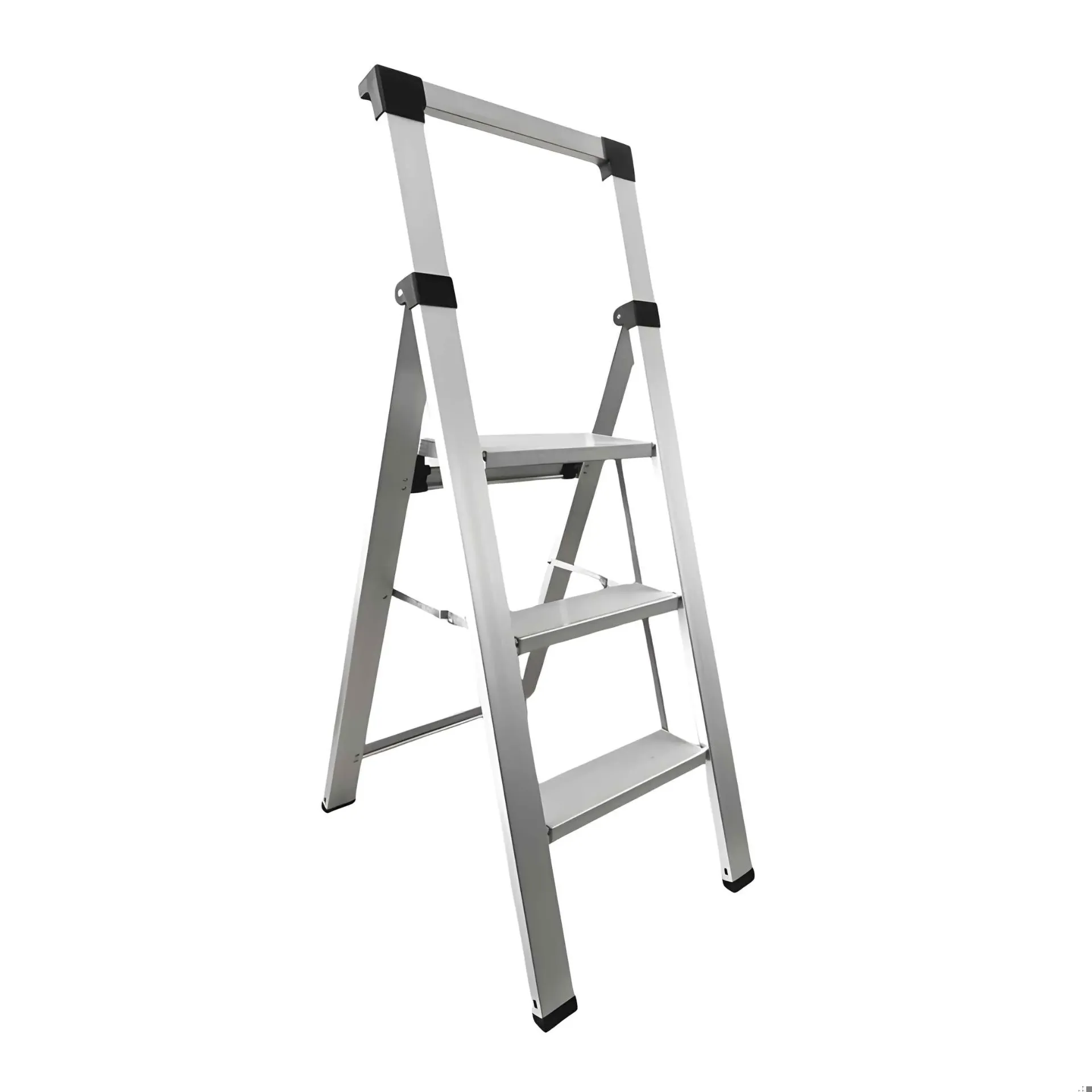 Escalera de aluminio tipo taburete plegable 3 peldaños - Bauhart