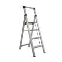 Escalera de aluminio tipo taburete plegable 4 peldaños - Bauhart