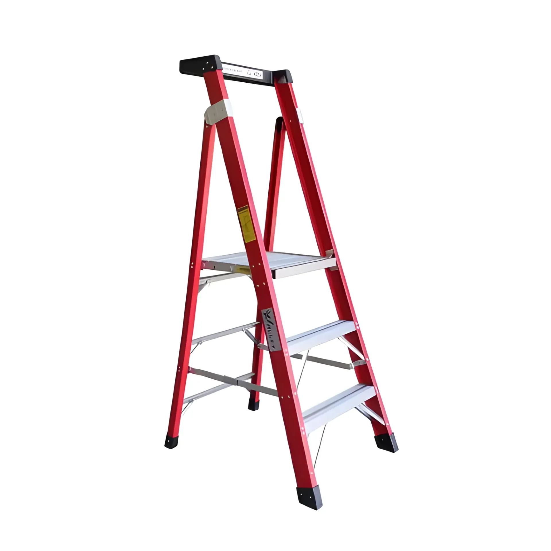 [BH-0042] Escalera Certificada Tipo Tijera de Fibra / Aluminio con plataforma 3 peldaños - Bauhart